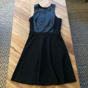Club Monaco black leather panel dress